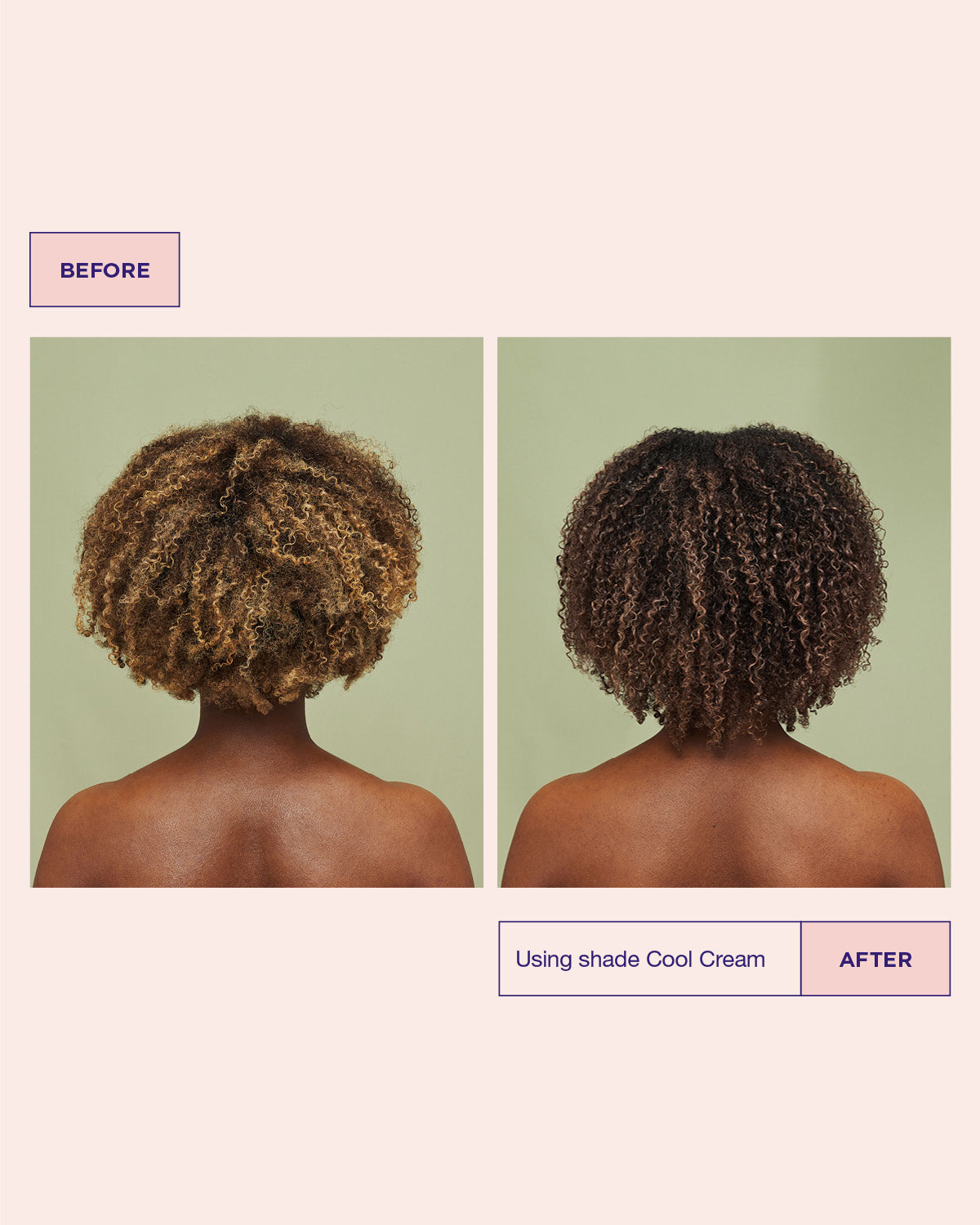Voor en na resultaat van Maria Nila Colour Refresh Cool Cream, zacht koel crème voor blond