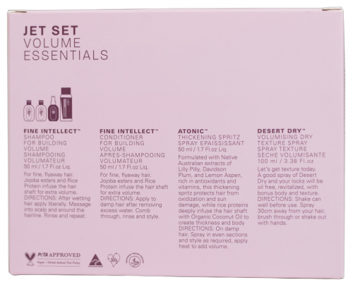 O&M Jet Set Volume Essentials – Fine Intellect shampoo en conditioner, Atonic en Desert Dry