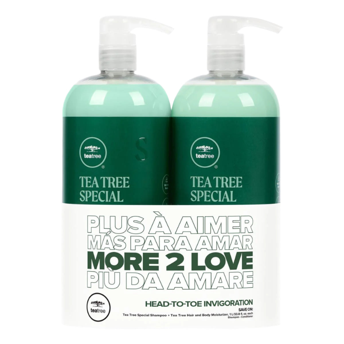 Paul Mitchell Tea Tree Head To Toe Invigoration Liter Set met Special Shampoo en Hair and Body Moisturizer 1000 ml