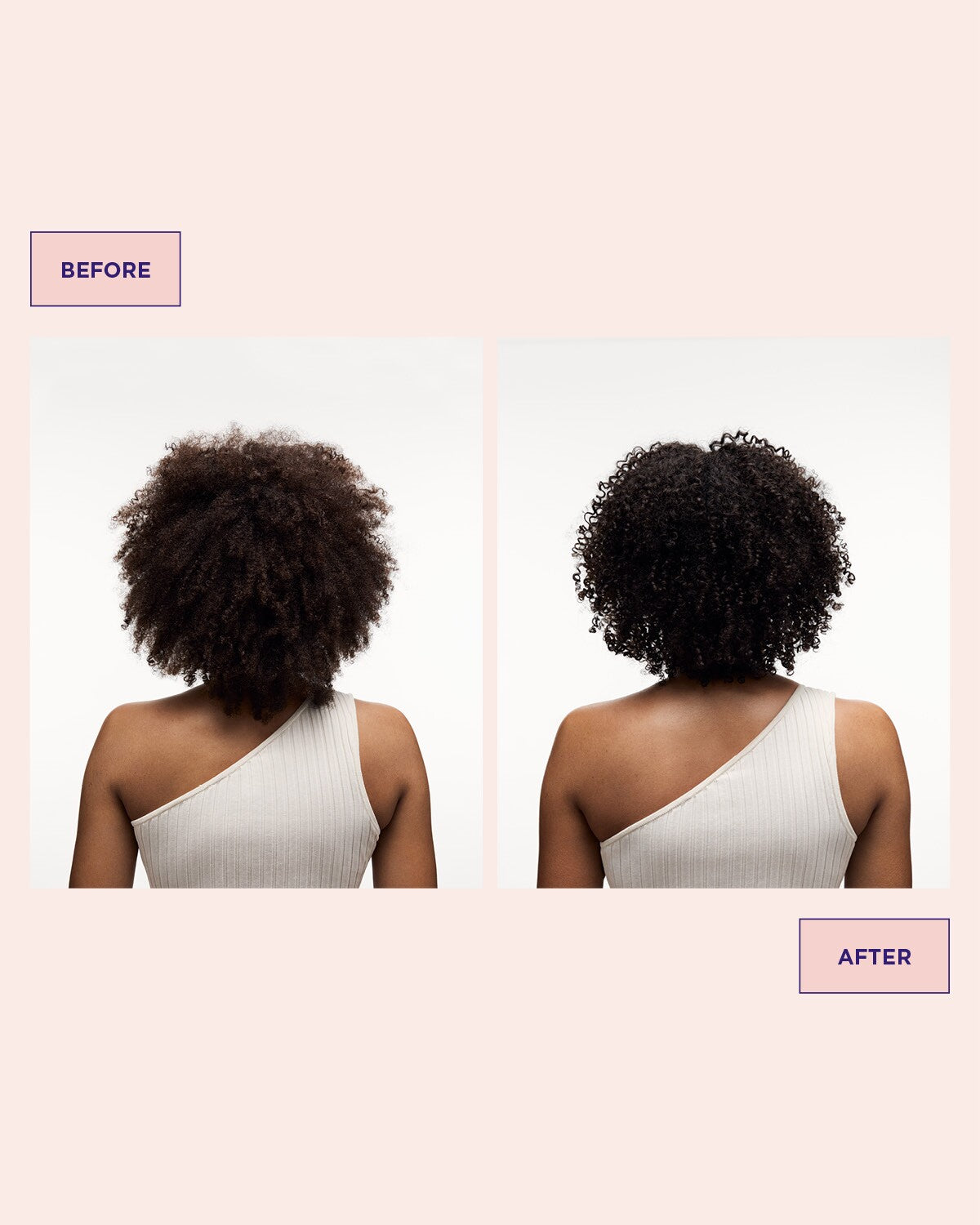 Voor en na resultaat van Maria Nila Colour Refresh Cacao Intense, diep donkerbruin
