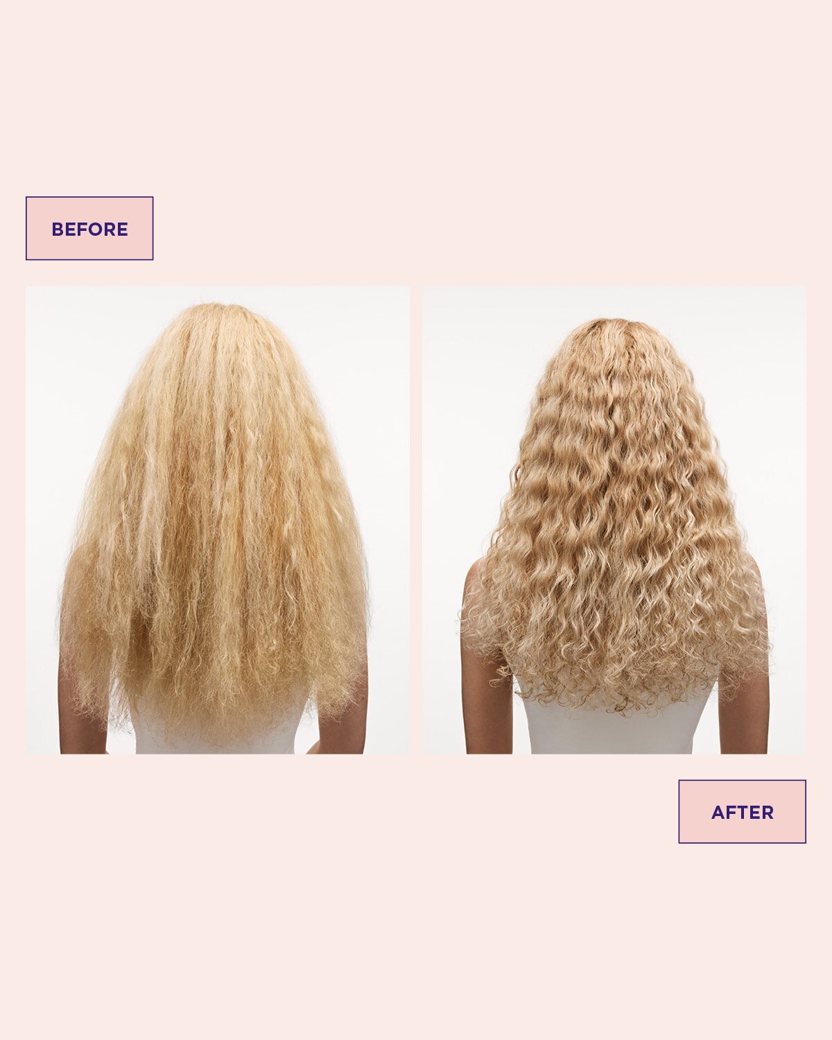 Voor en na resultaat van Maria Nila Colour Refresh Pearl Silver, koel zilver voor blond en grijs