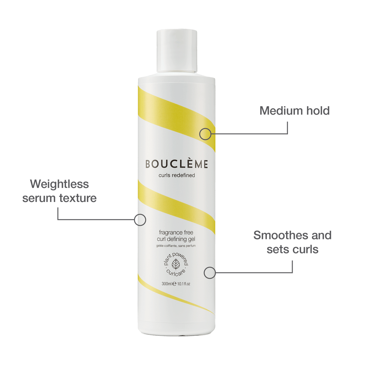 Infographic met de werking van de Bouclème Curl Defining Gel