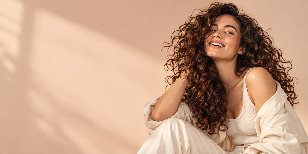 Stijlvol model met natuurlijke krullen voor EVO